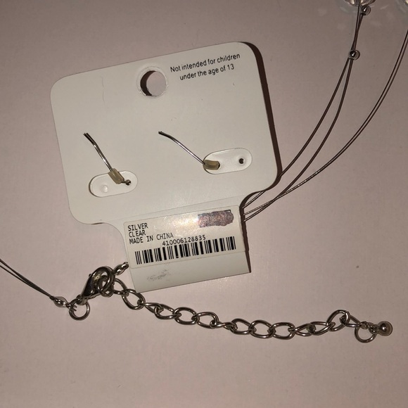 3-Strand Multi-Faceted Crystal Necklace & Earrings - Picture 7 of 7